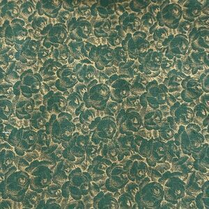 Vintage 50s Christmas Fabric Xmas Metallic Gold Roses Cotton 1 yard x 35.5" BTY